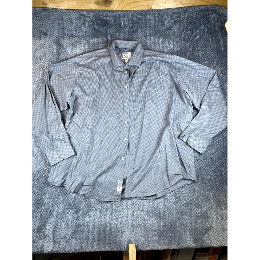 Jos. A. Bank 1905 Dress Shirt Mens 2X Dark Gray Pattern Cotton Formal Button-Up